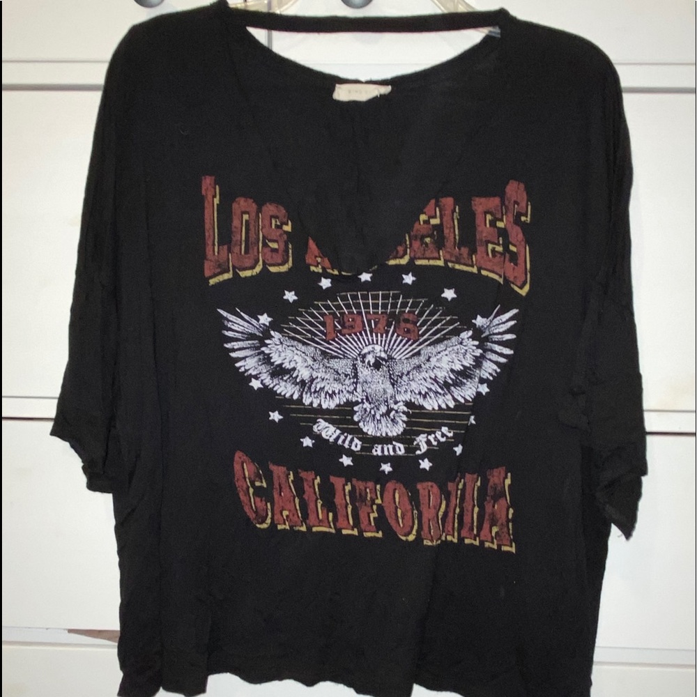 PLUS SIZE Black Los Angeles T-shirt